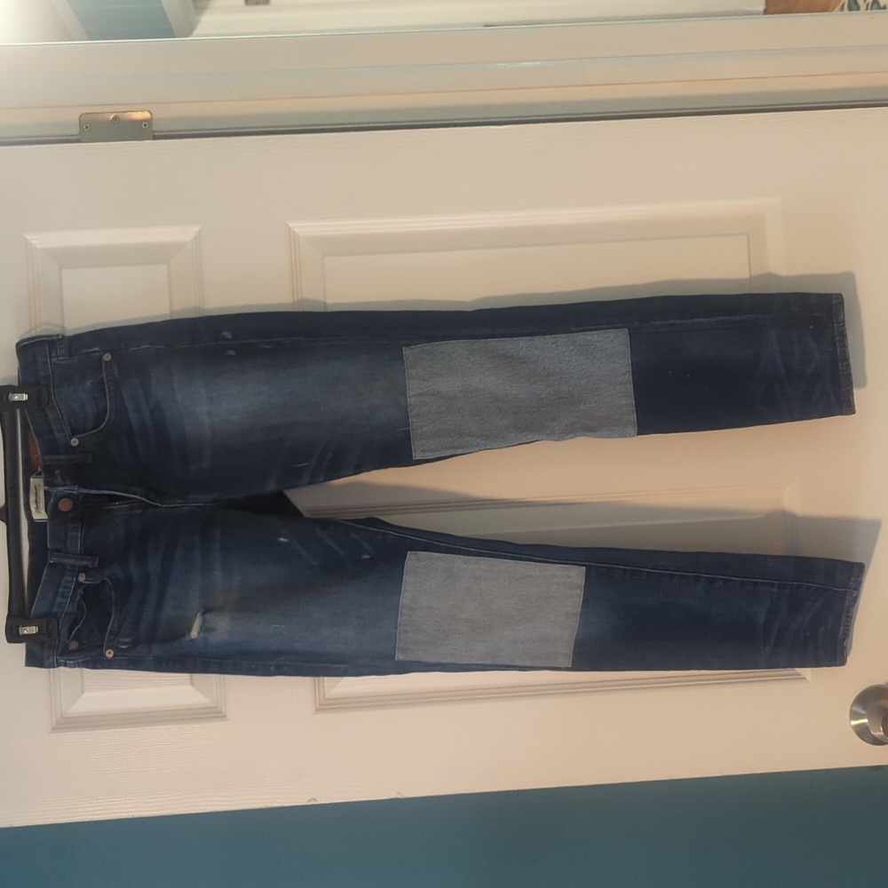 Madewell the slim boyjean 27 patches distressed
